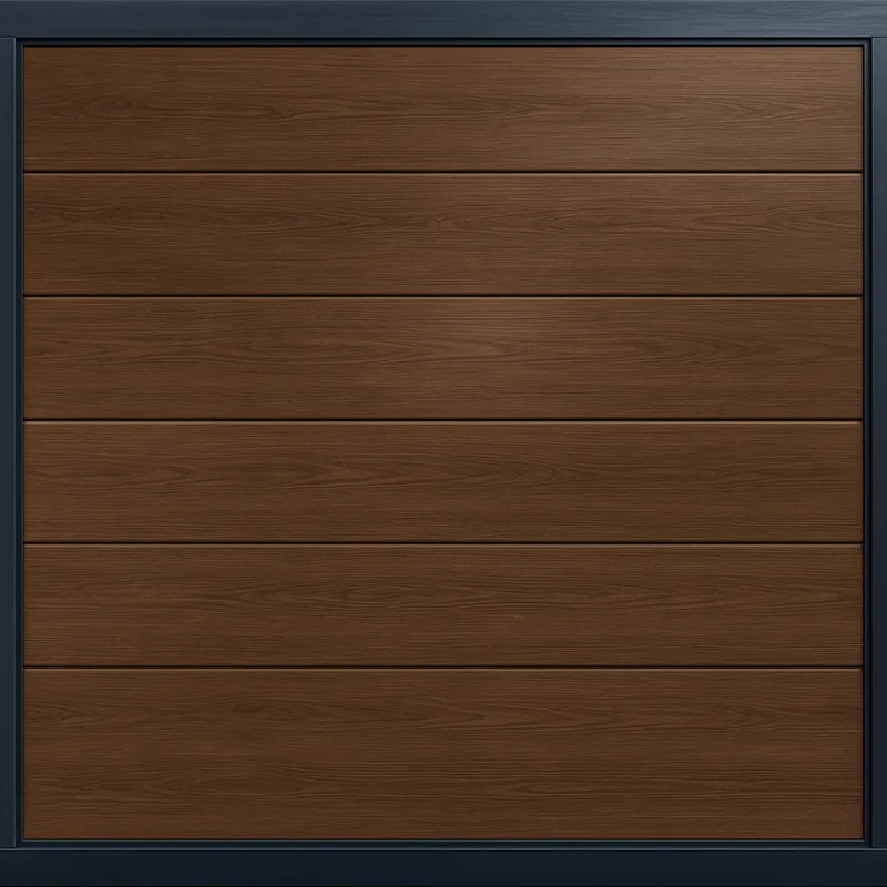 Puerta de Garage de Alta Calidad / Linea Central / Imitacion madera / oscura / 9x9 pies / AISLADA / Estilo Americana. ACCESSPRO APDOOR-99B