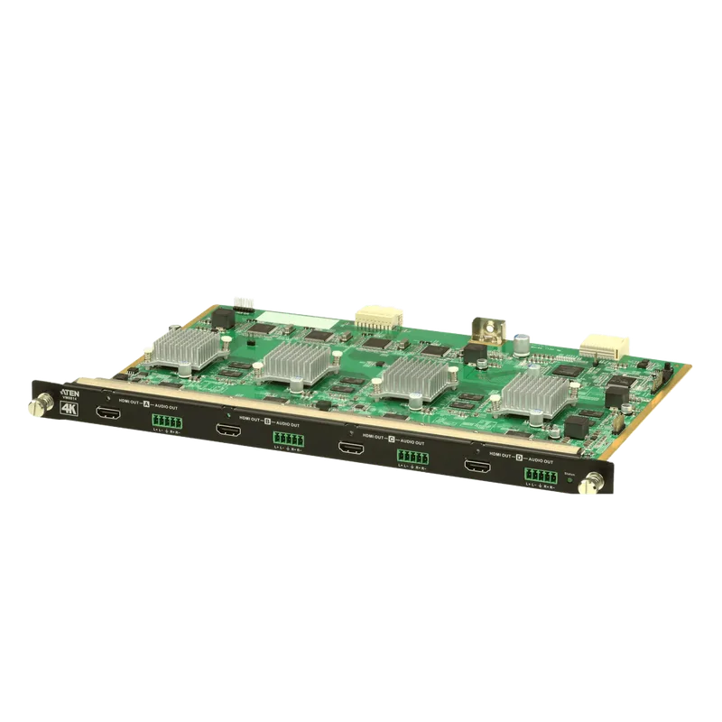 Placa de Salida HDMI 4K | 4 Puertos HDMI | Escalador 4K | Seamless Switch | EDID Expert | Compatible HDCP 2.2 | Video Wall | FrameSync | CEC | Compatible VM3250 y VM1600 ATEN VM8814