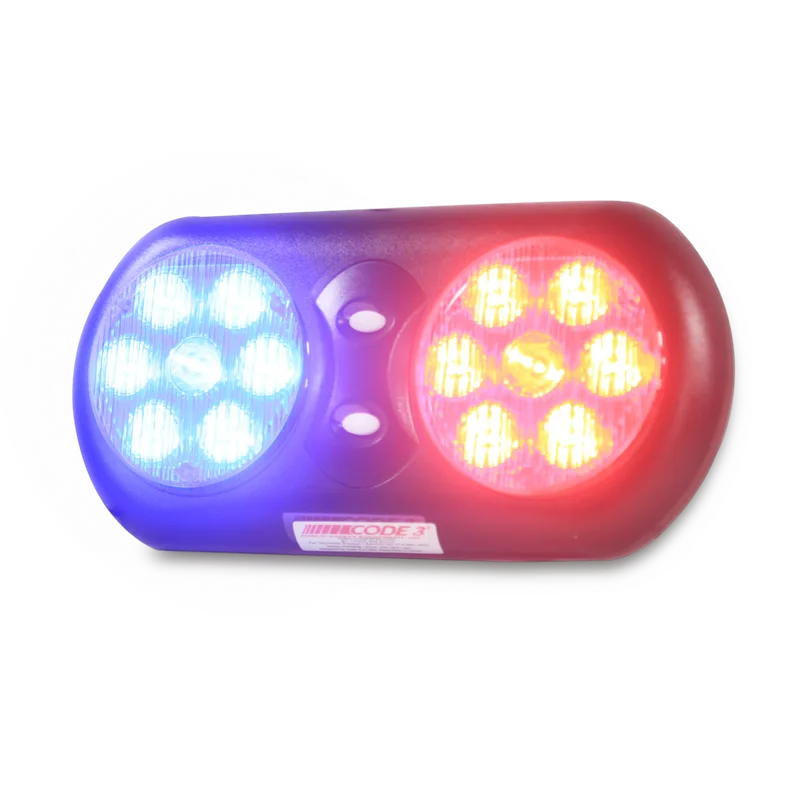 Barra de Luces Para Interior de 14 LED, Rojo/Azul Con Velcro Para Anclaje En La Visera Del Vehículo, Lente de Color ECCO VFP36RB