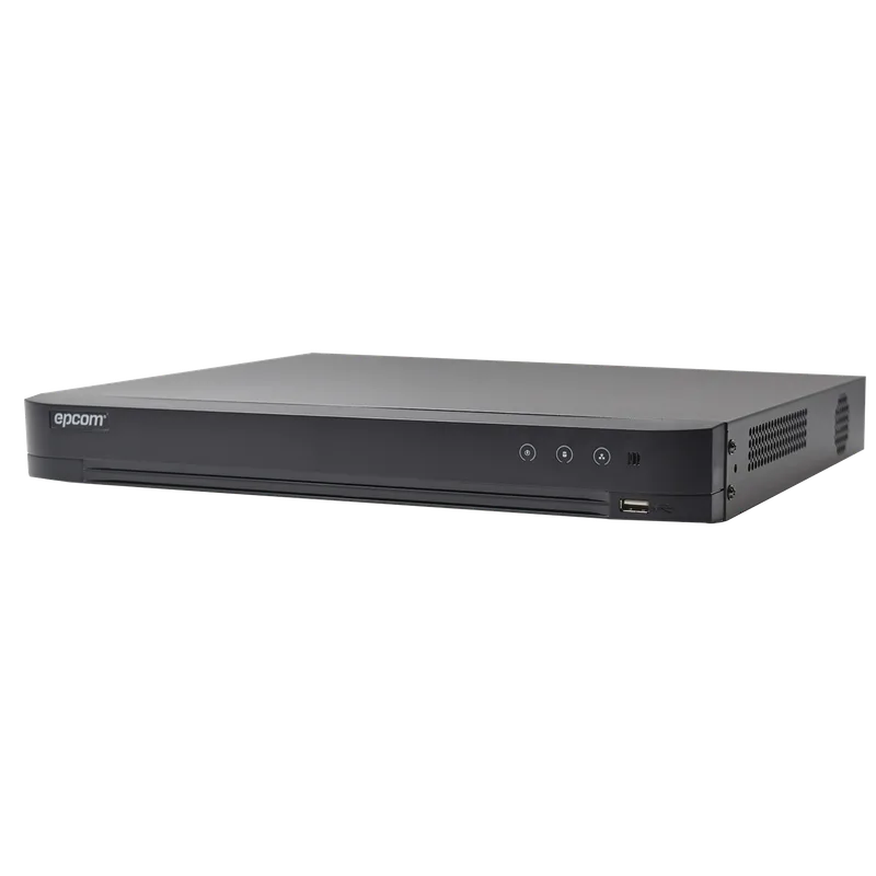 DVR 4 Megapixel / 16 Canales TURBOHD + 8 Canales IP / 2 Bahías de Disco Duro / 1 Canal de Audio / Vídeoanálisis EPCOM EV4016TURBO
