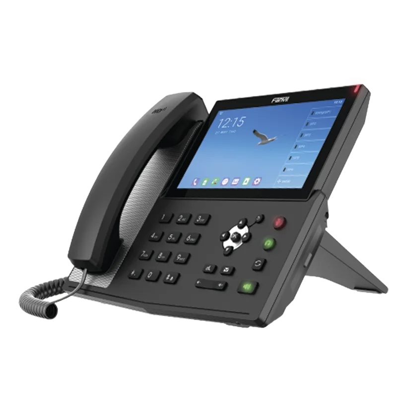 Teléfono IP Android Empresarial para 20 lineas SIP, pantalla táctil, Wi-Fi y Bluetooth, PoE, hasta 112 botones DSS, puertos Gigabit, soporta recepción de video. FANVIL X7A