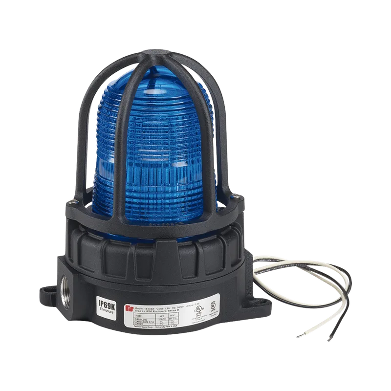Luz de advertencia LED color Azul para ubicaciones peligrosas, montaje para superficies, 120/240Vca, FEDERAL SIGNAL INDUSTRIAL 191XLS-120240-B