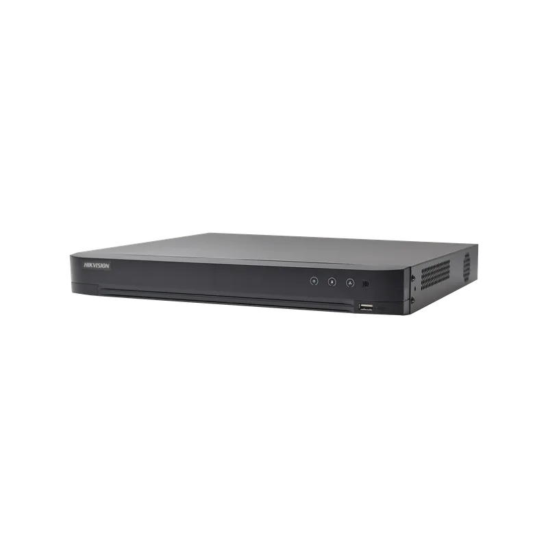 DVR 4 Megapixel / 16 Canales TURBOHD + 8 Canales IP / 1 Bahías de Disco Duro / 16 Canales de Audio / Salida de Vídeo en 4K HIKVISION DS-7216HQHI-K1/A