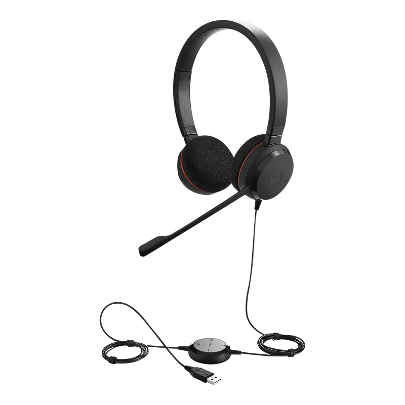 Diadema / Auricular Jabra Evolve 20 Duo / USB / Cancelación de Ruido / Plug and Play (4999-829-209) EVOLVE-20-DUO-UC