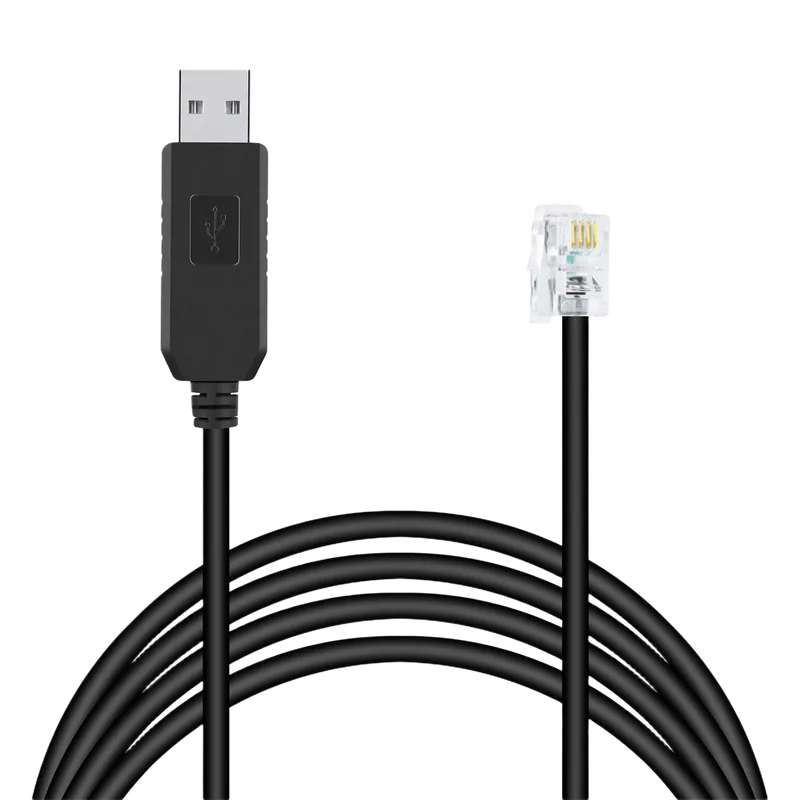 Cable Serial / RJ-9 a USB / 200 cm (6.6 ft) / Negro / Conectores USB A y RJ9 NEXMOSPHERE CA-9U9B