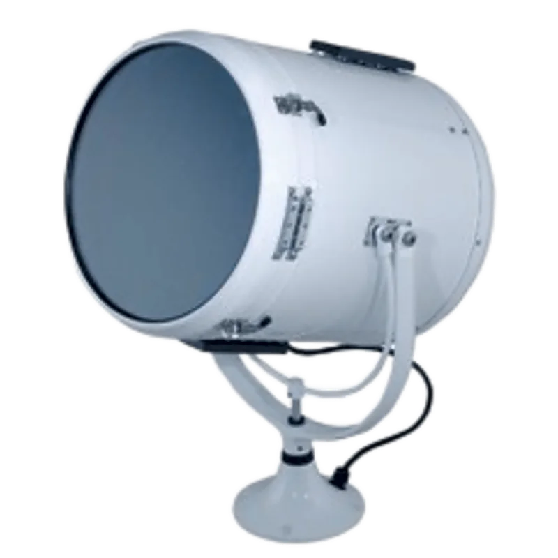 Reflector marino en pedestal mediano serie Solar Ray de 10" en carcasa color blanco PERKO 0884-OP1-WHT