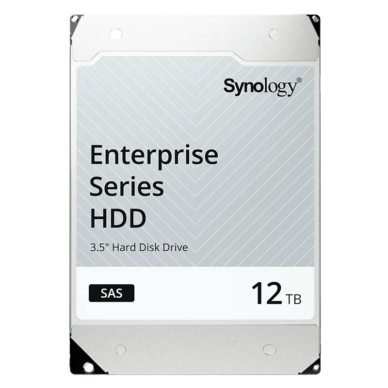 Disco Duro SAS Enterprise 3.5" HAS531012T / 12TB Capacidad / SAS 12Gb/s / 7200 RPM / Caché 256B / MTBF 2.5M Horas / Carga de Trabajo 550TB/año / Caché de Escritura Persistente SYNOLOGY