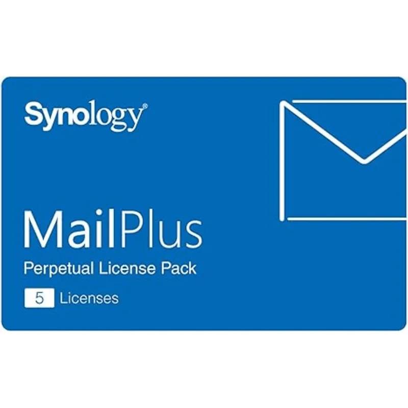 Paquete de Licencias Synology MailPlus | 5 Cuentas de Correo Electrónico Activas | Licencias Permanentes | Compatible con Soluciones High-Availability | Migración a Otro Synology NAS. MAILPLUS 5 LICENSES