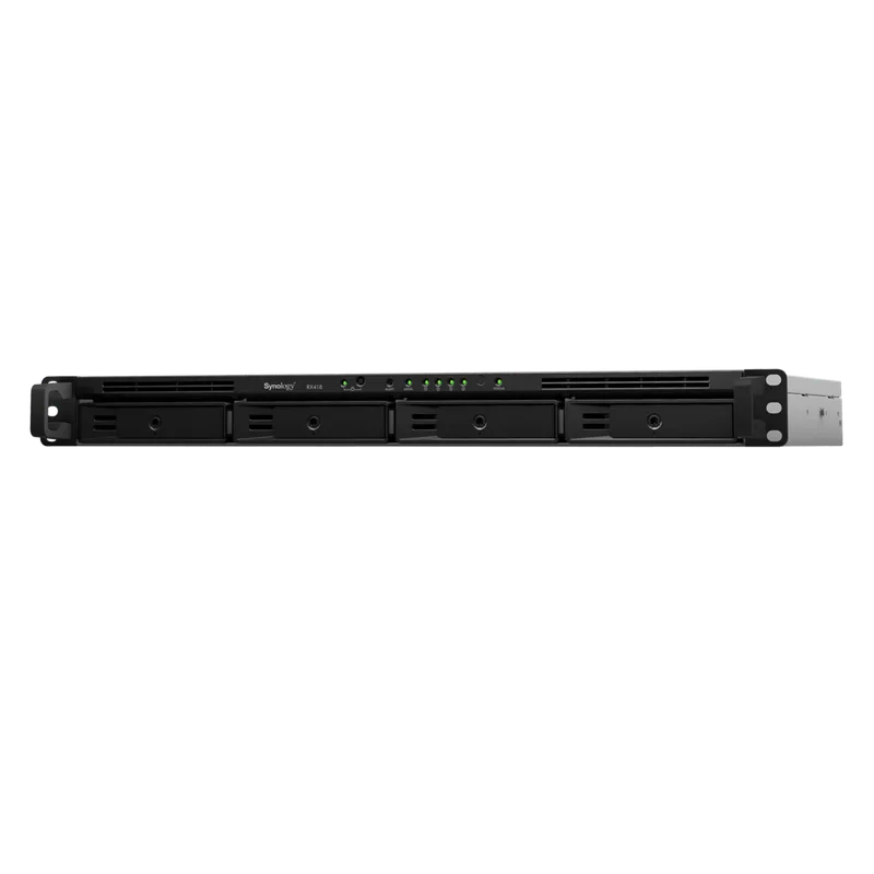 Unidad de Expansión Synology RX418 | 4 Bahías SATA HDD/SSD 3.5" y 2.5" | eSATA | Profundidad 30 cm | Compatible con RackStation 1U | Administración DSM. RX-418
