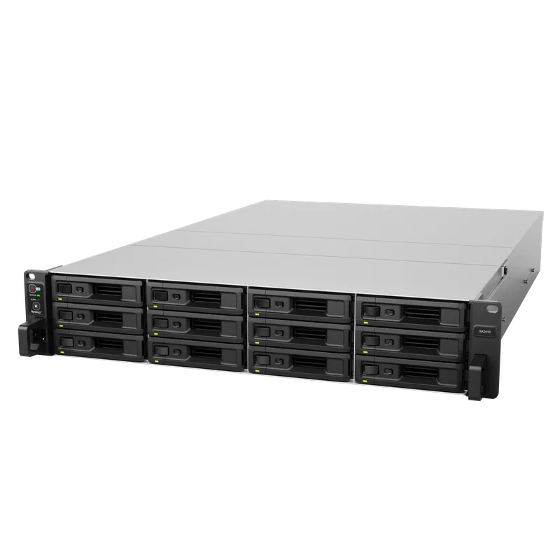 Servidor de Almacenamiento Synology SA3410 | 12 Bahías | Escalable hasta 96 Bahías | 1.728 PB de Capacidad Bruta | 6.200 MB/s Lectura Secuencial | 3.000 MB/s Escritura Secuencial | 10GbE RJ-45 | PCIe 3.0.