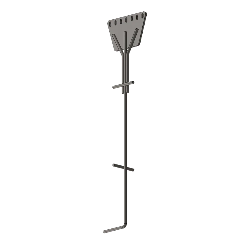 Ancla de Piso Tipo Paleta 7 Orificios para Retenida. Placa: 3/4", Redondo: 1", Altura: 210 cm. Galv. Inmersión. TOWERS SAZ-90G-7R