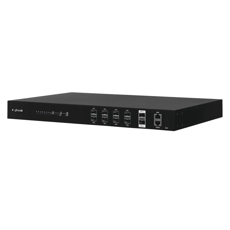 UFiber GPON OLT, Terminal de línea óptica hasta 1024 ONUs concurrentes, con 8 puertos SFP GPON + 2 puertos SFP+ 10 G UBIQUITI UF-OLT