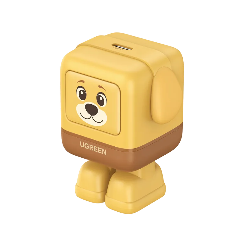 Cargador UNO Animal Puppy 30W GaN / Diseño Canino / USB-C / Compacto 34x34.9x44.4 mm (1.34x1.37x1.75 in) / Multi-Voltaje 5V-20V / Protección Avanzada UGREEN X608