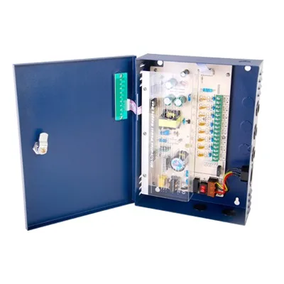 Fuente de alimentación profesional de 12-15 Vcc @ 8 Amper ; para 8 cámaras, voltaje de entrada : 96-264 Vca EPCOM POWERLINE PLK-12-DC-8A