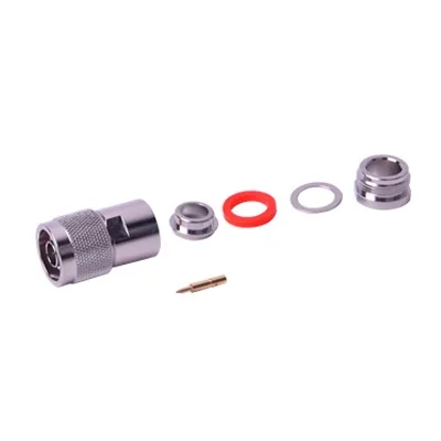 Conector N Macho de Rosca en Cables con Conductor Central AWG-11 ó 13 tipo RG-213/U (8267), RG-214 (8268), RG-8/U (8237), Niquel/ Oro/ Teflón. RF INDUSTRIES,LTD RFN-1002-1N