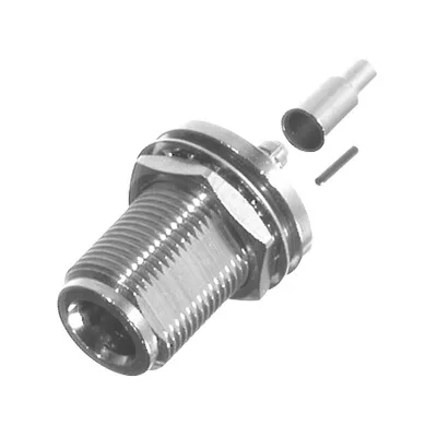 Conector N Hembra de Montaje Trasero/Panel (Chasis) de Anillo Plegable para ensamblar (0.130") en cables tipo RG-316/U, 84316. RF INDUSTRIES,LTD RFN-1022-8-B1