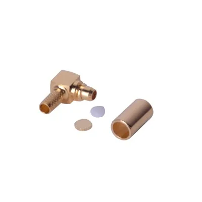 Conector MMCX Macho en A/R de Anillo Plegable para RG-174/U, BELDEN 8216, Oro/ Oro/ Teflón. RF INDUSTRIES,LTD RMX-9010-1B