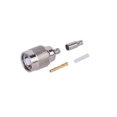 Conector TNC Macho inverso de anillo plegable para cables RG-174/U, BELDEN 8216 RF INDUSTRIES,LTD RP-1202-1B