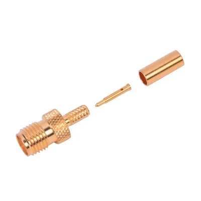 Conector SMA Hembra Inverso de anillo plegable para cable RG-174/U, BELDEN 8216. RF INDUSTRIES,LTD RP-3050-1B