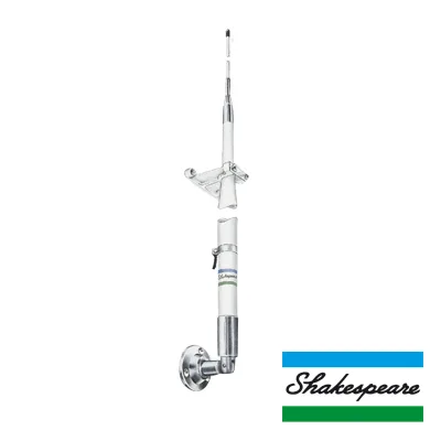 Antena Marina HF SHAKESPEARE 393 / Fibra de Vidrio / 2-30 MHz / 1 kW / 3 Secciones / 7 m (23 ft) Armada / Resonancia 10.8 MHz / Requiere Sintonizador