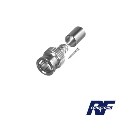 Conector BNC Macho de Anillo Plegable para Cable Belden 8281 tipo RG-59/U, Níquel/ Oro/ Delrin. RF INDUSTRIES,LTD RFB-1708