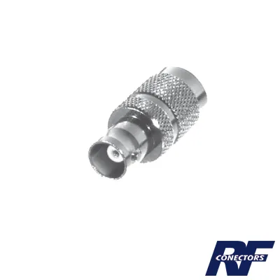 Adaptador en Línea, de Conector TNC Macho a BNC Hembra, Níquel /Oro /Teflón. RF INDUSTRIES,LTD RFT-1231