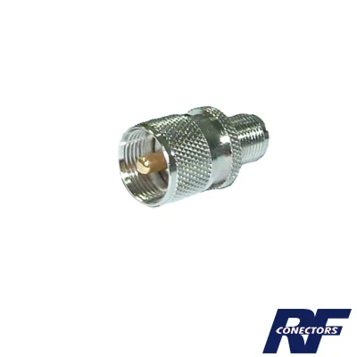 Adaptador en Línea de Conector TNC Hembra a UHF Macho (PL-259), Níquel/ Oro/ Teflón. RF INDUSTRIES,LTD RFT-1236