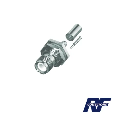 Conector TNC Hembra Inverso para Chasis de Anillo Plegable para Cable RG-58/U. RF INDUSTRIES,LTD RP-1212-C