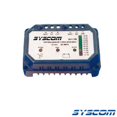 Controlador de Carga y Descarga para Sistemas Solares 20 A, 24 Vcc. SCI220