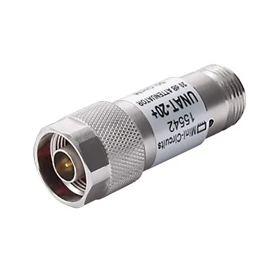Atenuador en Línea de 20 dB, 0.5 W, Conectores N Macho-Hembra, CD-6 GHz. MINI CIRCUITS UNAT-20