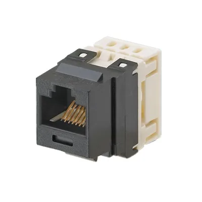 Conector Jack Estilo 110 (de Impacto), Tipo Keystone, Categoría 5e, de 8 Posiciones y 8 Cables, Color Negro PANDUIT NKP5E88MBL