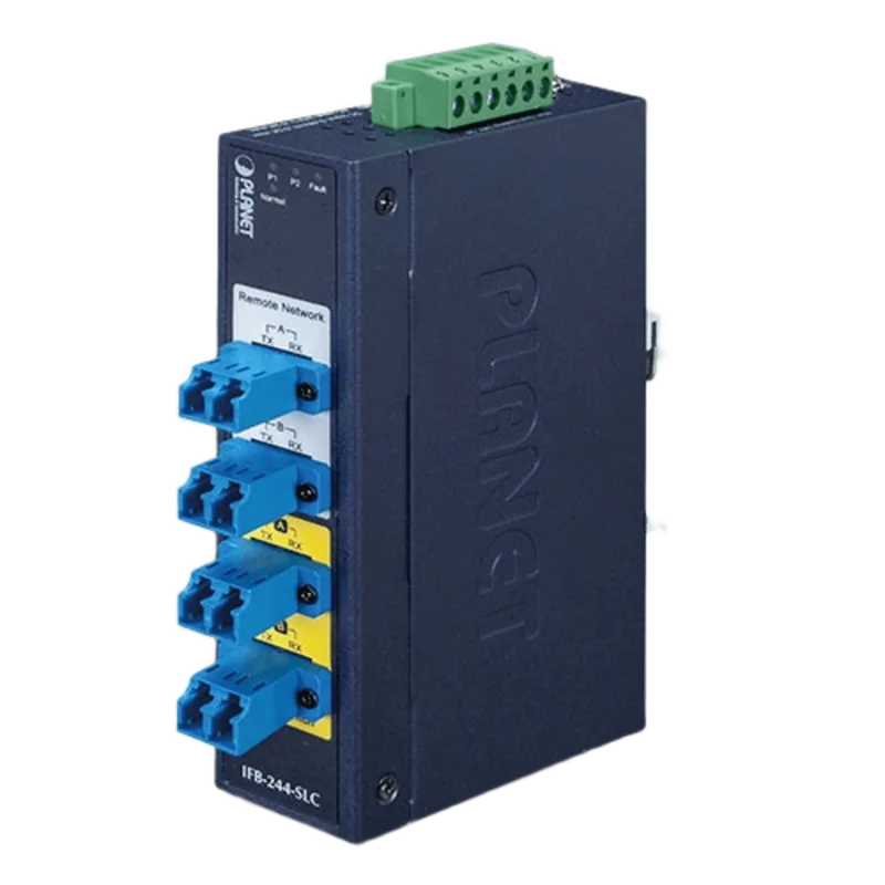 Switch Industrial Bypass de Fibra Optica Monomodo con Conector LC de 2 Canales PLANET IFB-244-SLC