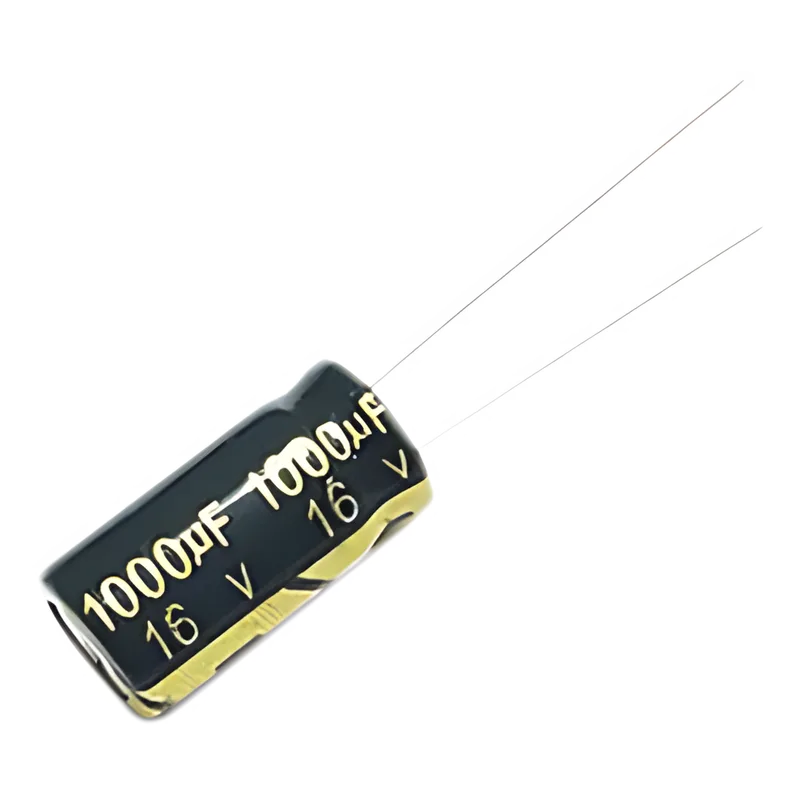Capacitor Electrolítico de Aluminio, Radial de 1000 µFd, 16 Vcc, 105 °C, 10 x 15 mm. 1000M0016V