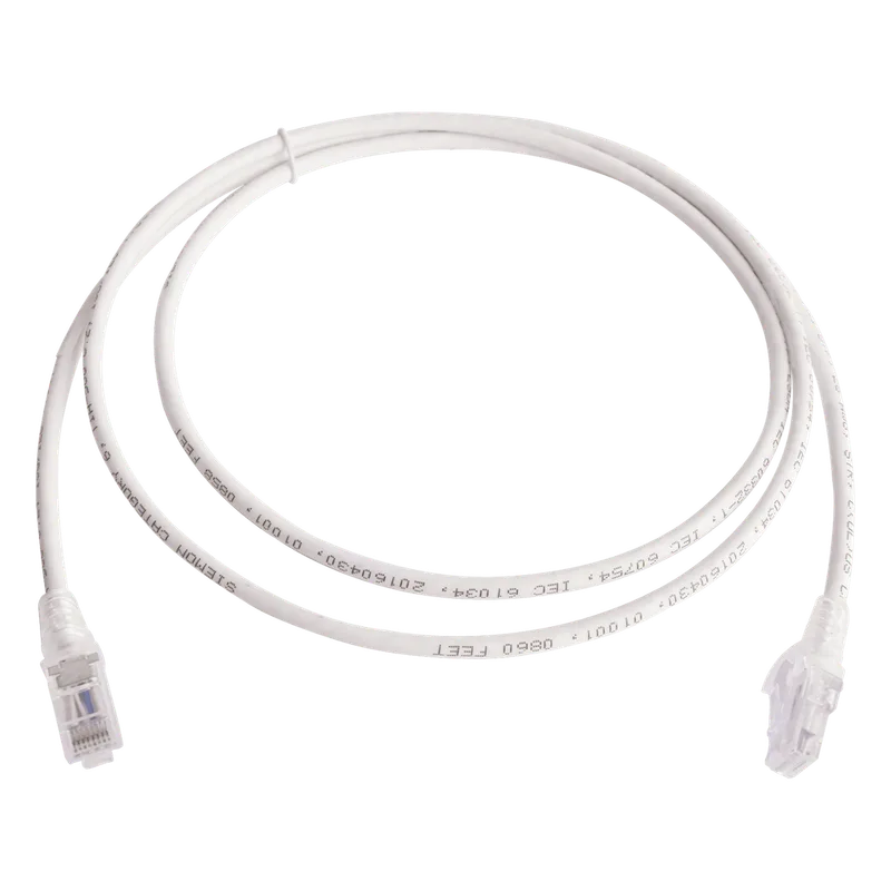 Patch Cord MC6 Modular Cat6 UTP, CM/LS0H, 1.52 Metros (5 Pies), Color Blanco, Versión Bulk (Sin Empaque Individual) SIEMON MC6-05-02B
