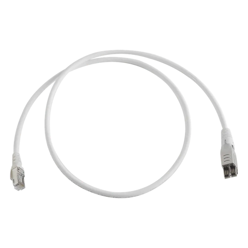Patch Cord TERA Cat6A 1/10G Ethernet, de 4 Pares y Conector Modular, LS0H, Color Marfil, 1 Metro (3.28 Pies) SIEMON T4A-S01M-B02L