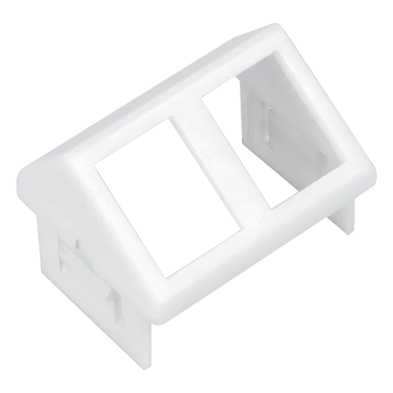 Adaptador para Placa de Pared CT, de Dos Salidas, Angulado, Color Blanco SIEMON CTE-MXA-02-02
