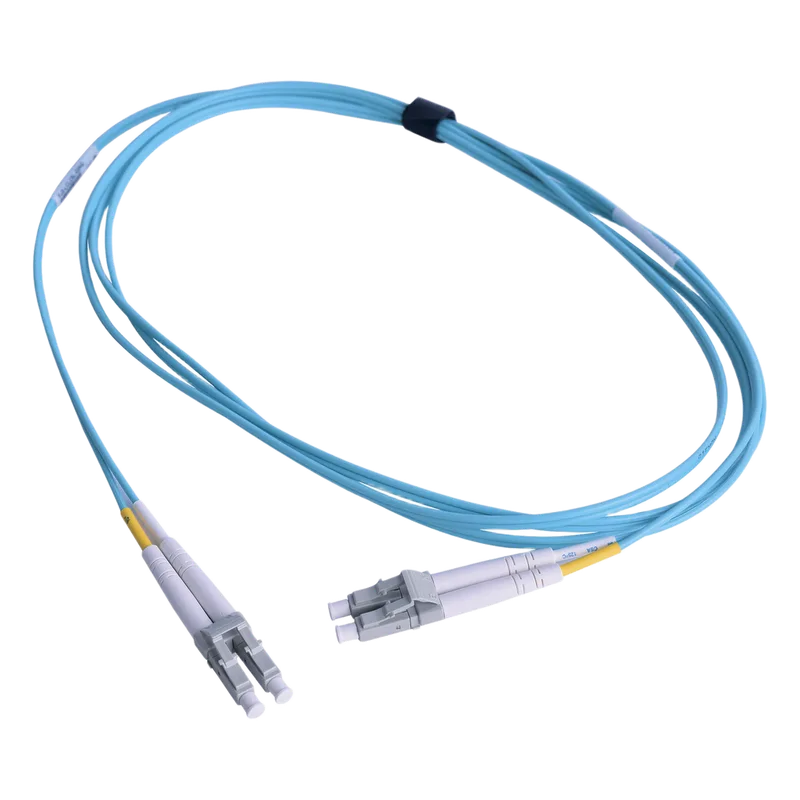 Jumper de Fibra Óptica Multimodo 50/125 OM3 XGLO, LC-LC Duplex, OFNR, Color Aqua, 1 Metro (3.28 Pies) SIEMON FJ2-LCLC5L-01AQ