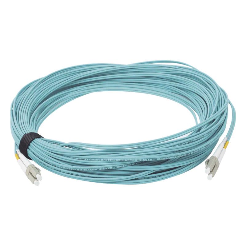 Jumper de Fibra Óptica Multimodo 50/125 XGLO OM3, LC-LC Duplex, OFNR, Color Aqua, 30 Metros (98.43 Pies) SIEMON FJ2-LCLC5L-30AQ