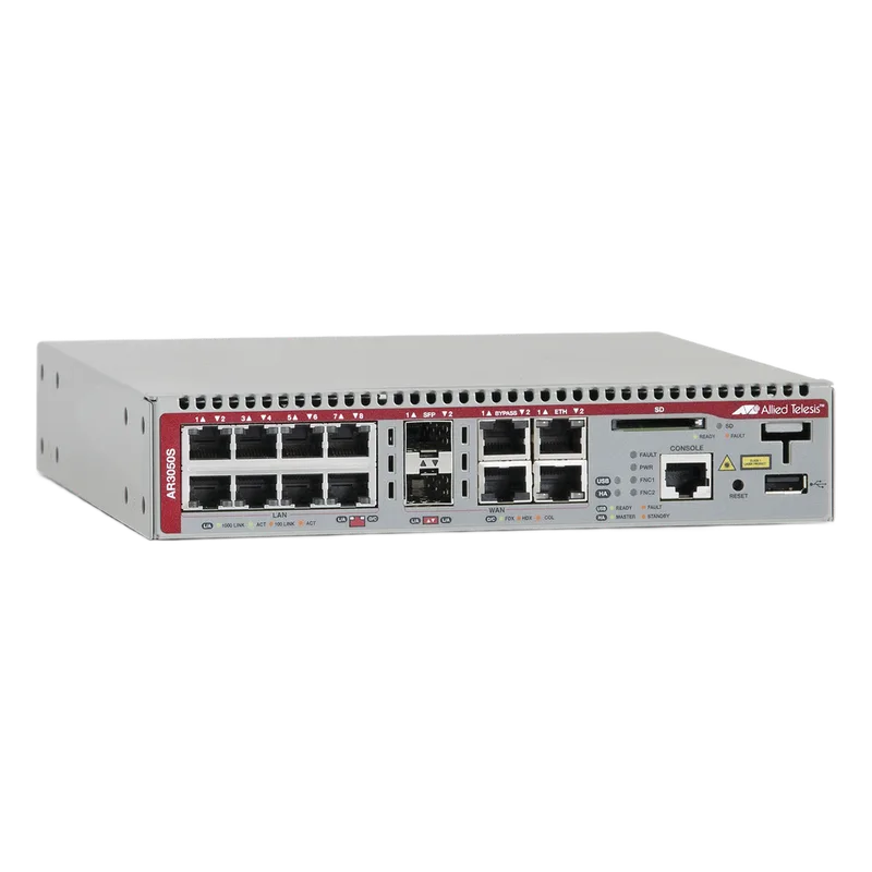 Firewall de Nueva Generación, con 2 puertos WAN Gigabit Combo + 8 puertos LAN Gigabit ALLIED TELESIS AT-AR3050S-10
