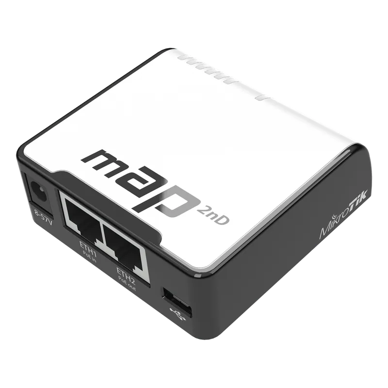 (mAP) 2 Puertos Fast Ethernet, 1 Puerto MicroUSB, WiFi 2.4 GHz 802.11 b/g/n MIKROTIK RBMAP2ND