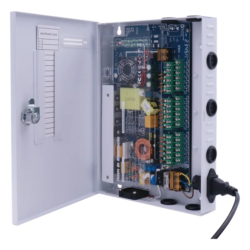 Fuente PREMIUM / 11-15 V / 18 canales / 20 A / Alta tecnología en seguridad / Doble ventilador / Hasta 1.8 Amperes por Salida / Filtro de ruido por canal / Diseño de alta gama. EPCOM POWERLINE XP18DC20HD