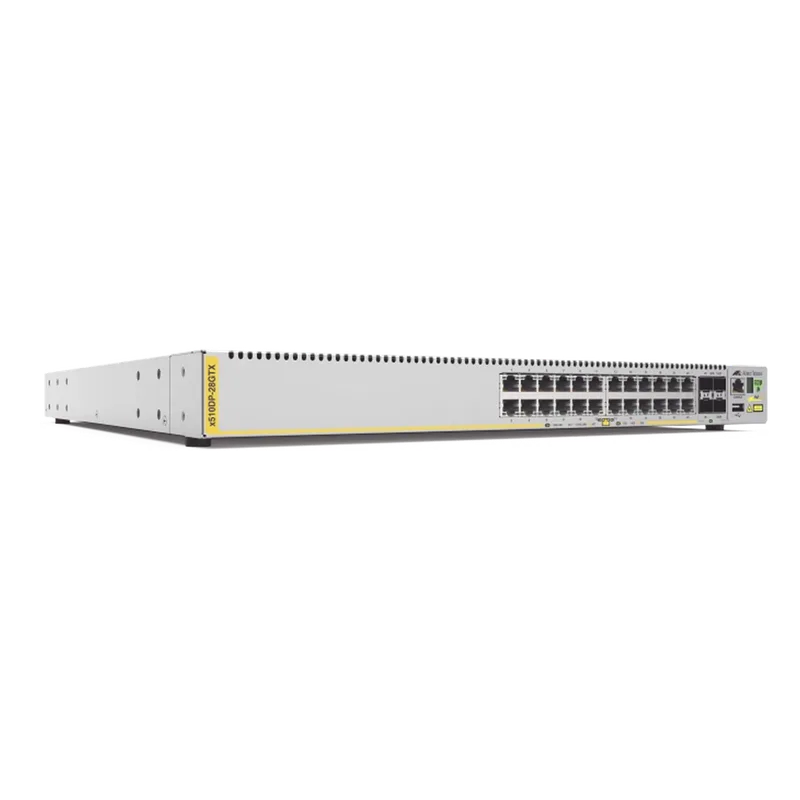 Switch Stackeable Capa 3, 24 ptos Gigabit, 4 ptos SFP+ 10G, Fuentes HOT SWAP ALLIED TELESIS AT-X510DP-28GTX