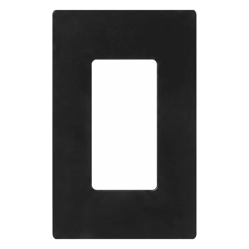 Placa de pared Claro de 1 espacio sin tornillos visibles, acabado negro brillante, para atenuadores, apagadores y controles Pico de Lutron LUTRON ELECTRONICS CW1BL