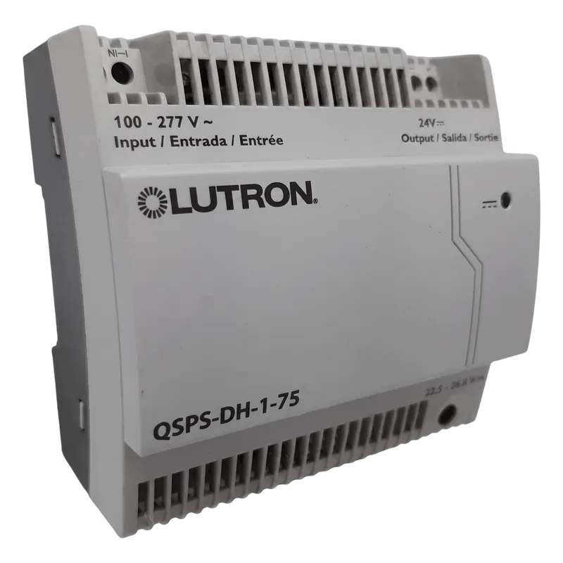 Fuente de alimentación de 24 V CC y 2.5 A para enlace QS, alimenta hasta 75 unidades de consumo (PDU), entrada 100-277 V~, montaje en riel DIN de 35 mm o en superficie LUTRON ELECTRONICS QSPSDH175