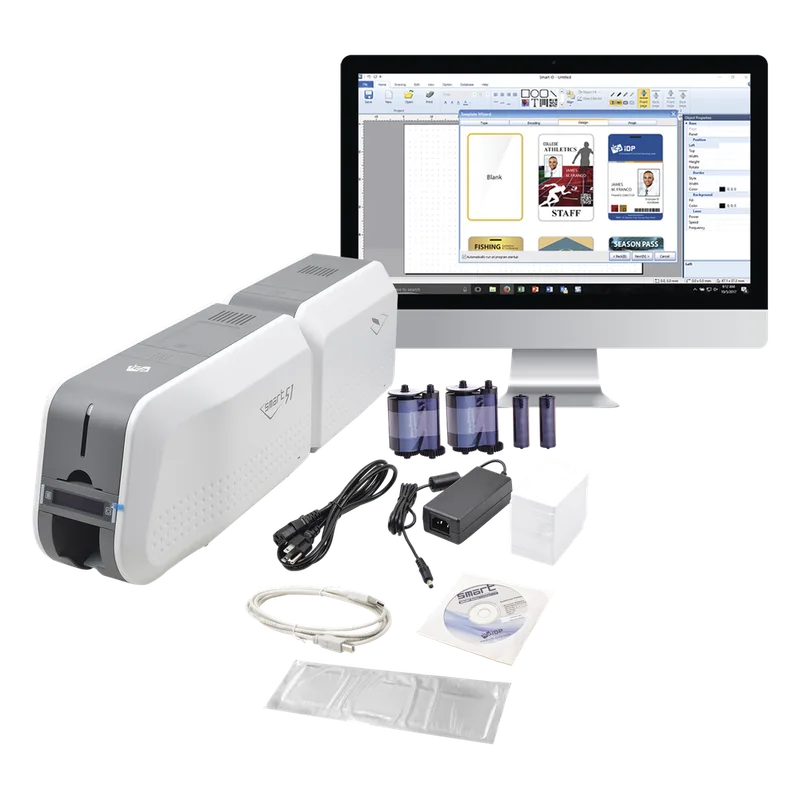Kit Impresora SMART51L / Con Laminador /DOBLE Lado/3 Años Garantia / Incluye 2 x RibbonColor / 100 tarjetas PVC/ 1 Cinta de Limpieza/ Software IDP 651400K
