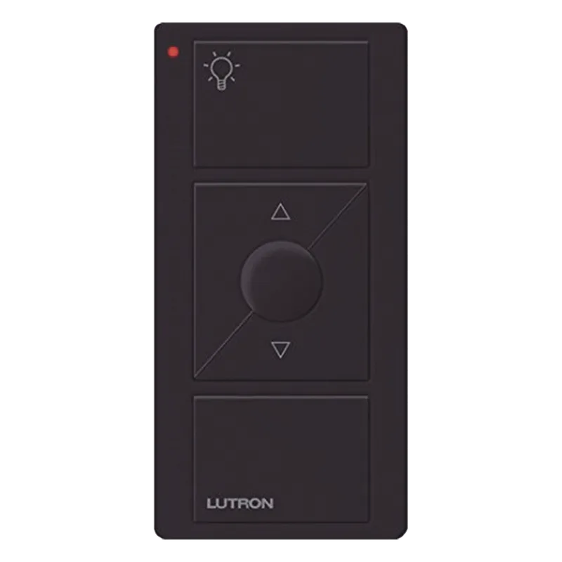Control remoto inalámbrico Pico de 3 botones con subir y bajar de intensidad y luz nocturna, compatible con Caseta Wireless y RadioRA 2, color negro brillante LUTRON ELECTRONICS PJN3BRLGBLL01