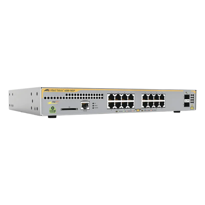 Switch PoE+ Administrable Capa 3, 16 Puertos 10/100/1000 Mbps + 2 SFP Gigabit, 247 W ALLIED TELESIS AT-X230-18GP-R-10
