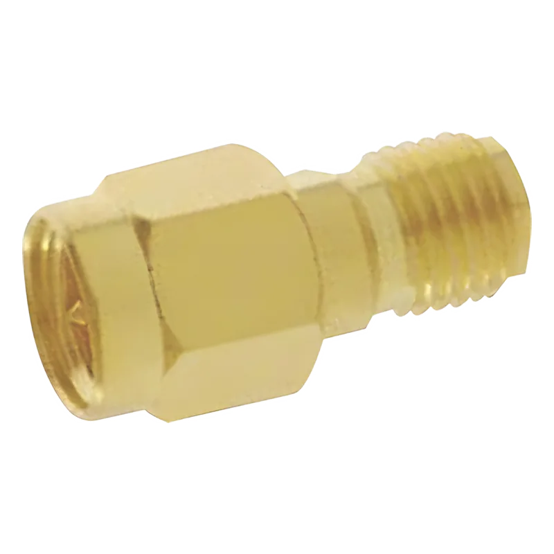 Adaptador en Línea, de Conector SMA Macho a SMA Hembra Inverso, Oro/ Oro/ Teflón. ACX1247-ND