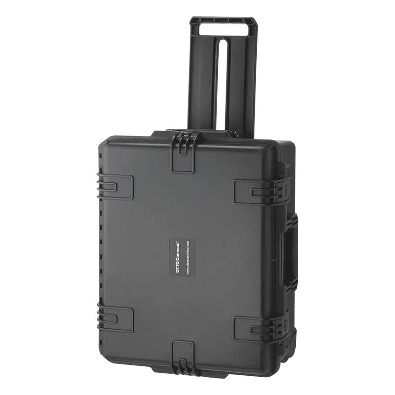 Maletín de carcasa rígida, resistente al agua, de uso rudo con asa y ruedas, para transportar 8 sistemas de intercomunicación OTTO Connect C1-02334