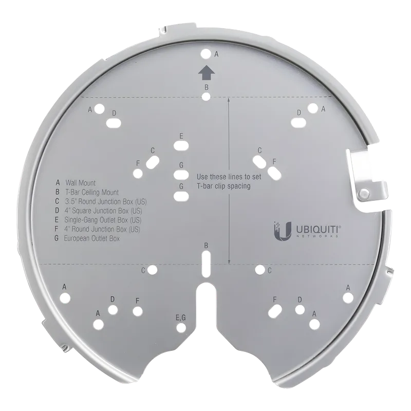 Montaje profesional para Access Points UniFi de plato (AC-PRO/AC-LR/AC-HD/U6-LR/U6-PRO/otros). UBIQUITI U-PRO-MP